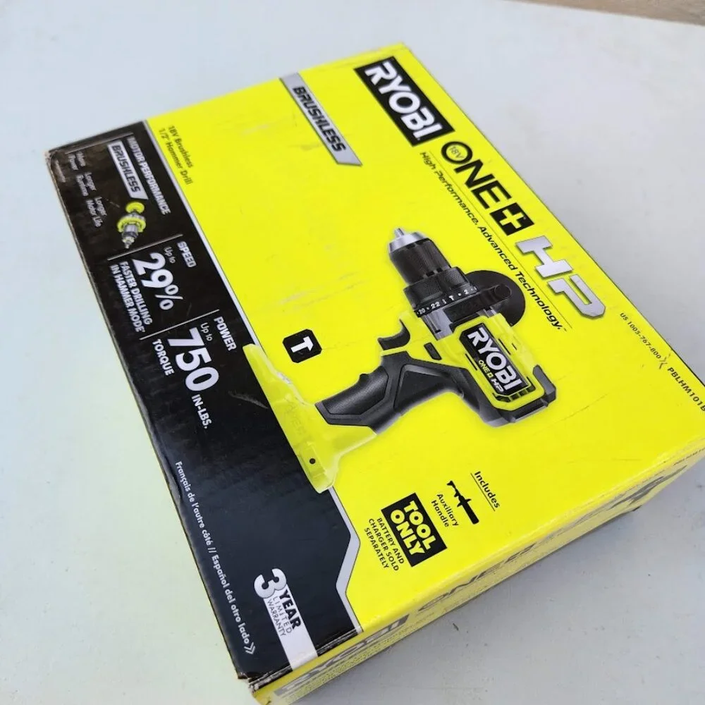 New RYOBI ONE+ HP 18V Brushless Cordless 1/2 in. Hammer Drill Power Tool Only Br